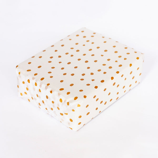 Tissue Paper gold polka dot, 500mm x 380mm Recyclable, Compostable, Biodegradable