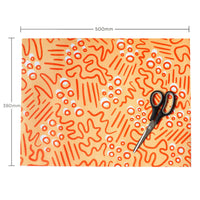 Tissue Paper Orange doodle, 500mm x 380mm Recyclable, Compostable, Biodegradable