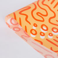 Tissue Paper Orange doodle, 500mm x 380mm Recyclable, Compostable, Biodegradable