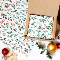 Christmas Tissue Paper Christmas Foliage Recyclable Wrapping Paper, 500mm x 380mm Recyclable, Compostable, Biodegradable
