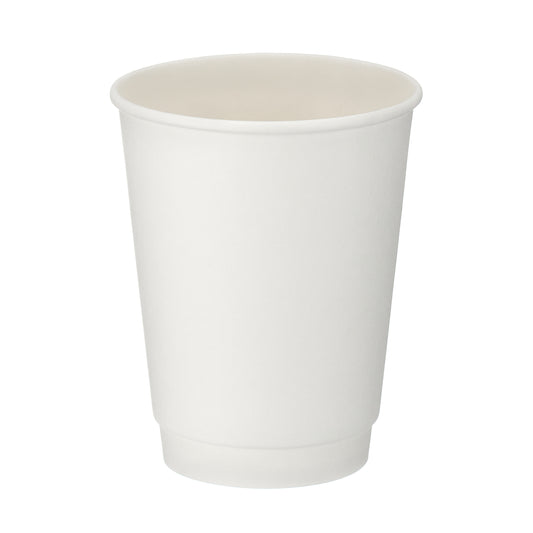 12oz Coffee Cups - White double wall - 500 units