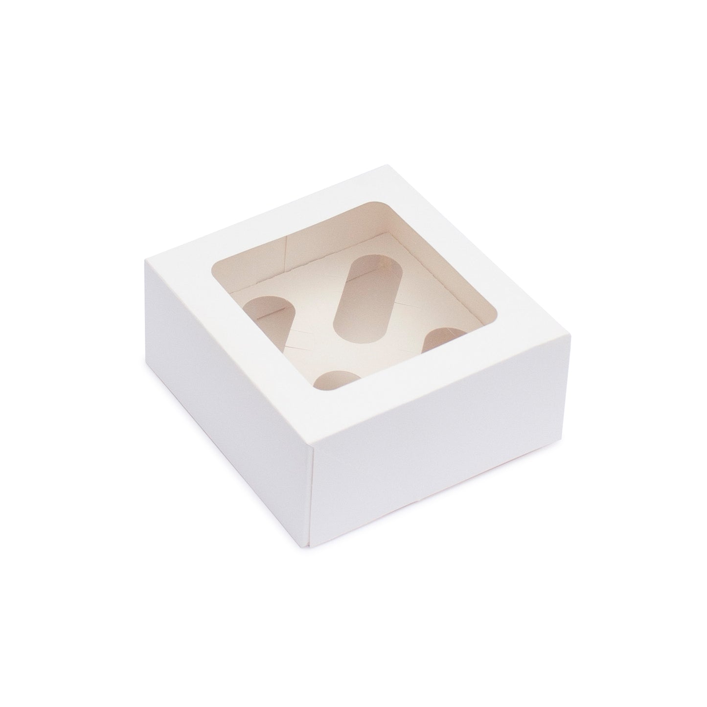 Cupcake boxes with inserts holds 4 cupcakes 170x170x75mm (Compostable PLA window)