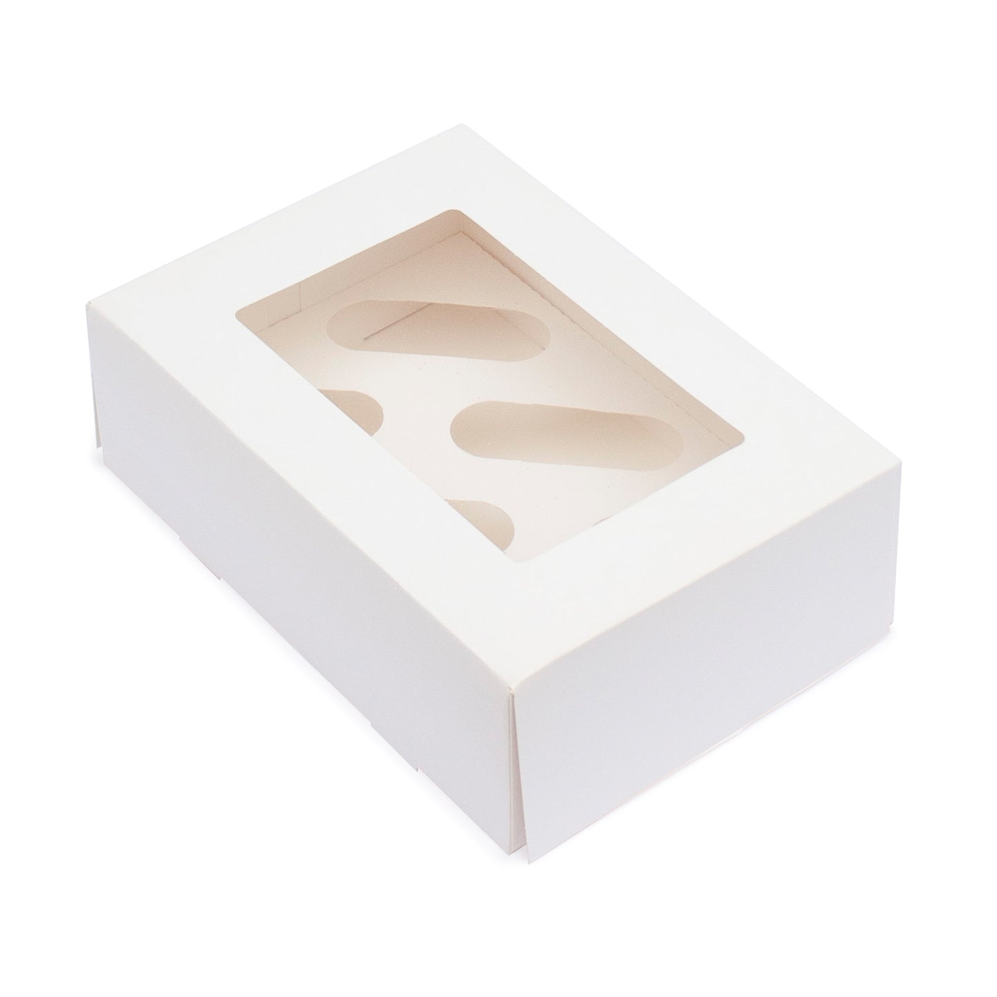 Cupcake boxes with inserts holds 6 cupcakes 242x165x75mm (Compostable PLA window)