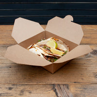 Leakproof food container No.3 kraft food-to-go carton 180 units, 1800ml (19.5 x 14 x 6.5cm)