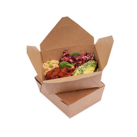 Leakproof food container No.5 kraft food-to-go carton 150 units, 1050ml (15.2 x 12.1 x 5cm)