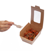 Food Container for Hot Food, Small windowed Bioflute Leakproof hot food boxes