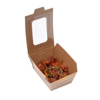 Food Container for Hot Food, Small windowed Bioflute Leakproof hot food boxes