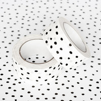 Decorative Paper Tape, Polkadot Packaging Black Polka Dot, 50 metres length, 48mm width