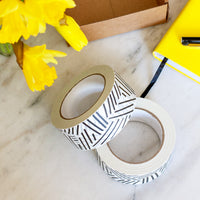 Printed paper packing tape Hatch print, Eco packaging 50 metres in length, 48mm width