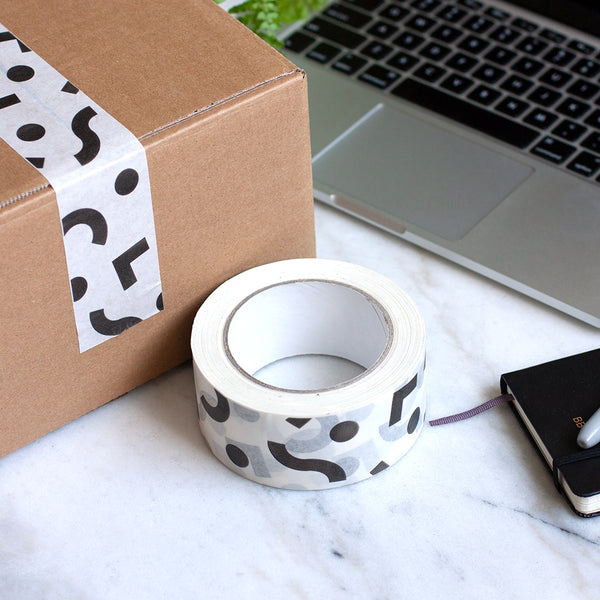 Printed packing tapes, Geometric shapes print, 50 metres length, 48mm width