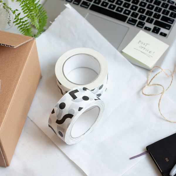 Printed packing tapes, Geometric shapes print, 50 metres length, 48mm width
