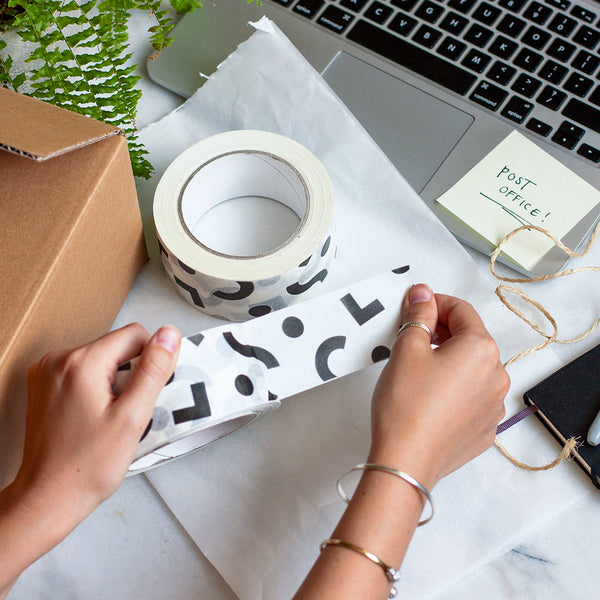 Printed packing tapes, Geometric shapes print, 50 metres length, 48mm width