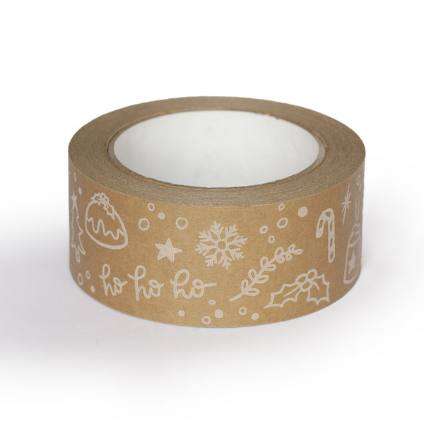 Christmas packing tapes, Printed 50 metres length, 48mm width recycled paper