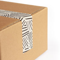 Printed paper packing tape Hatch print, Eco packaging 50 metres in length, 48mm width