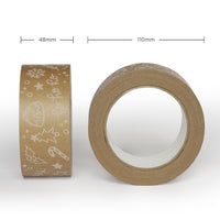 Christmas packing tapes, Printed 50 metres length, 48mm width recycled paper