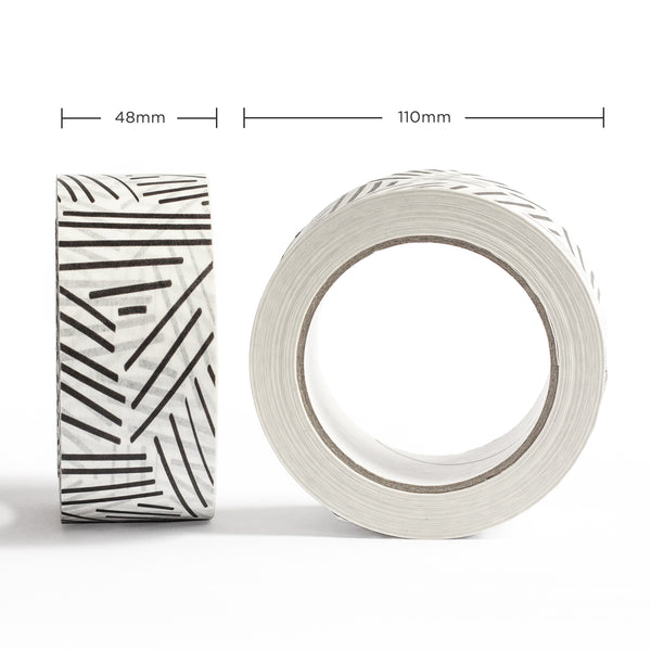 Printed paper packing tape Hatch print, Eco packaging 50 metres in length, 48mm width