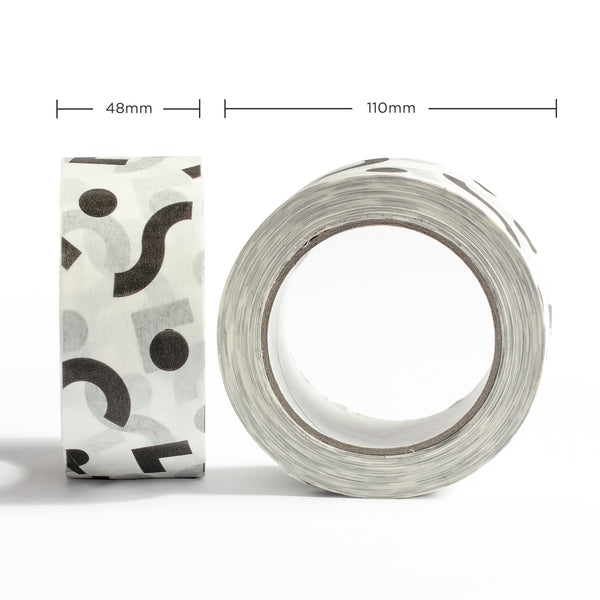 Printed packing tapes, Geometric shapes print, 50 metres length, 48mm width