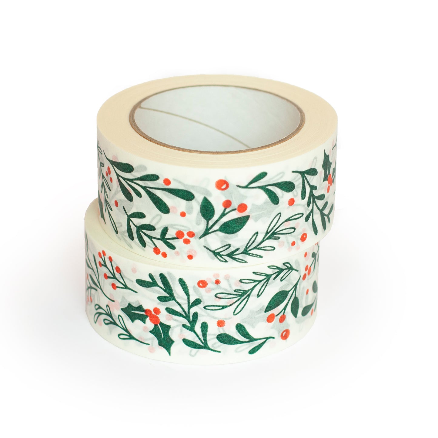 Christmas Packing Tape, Paper Packing Tape Recycled Printed foliage, 50 metres length, 48mm width