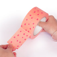 Paper Packing Tape Pink Polkadot and Peach Print, 50m x 48mm. Recycled paper packing tape