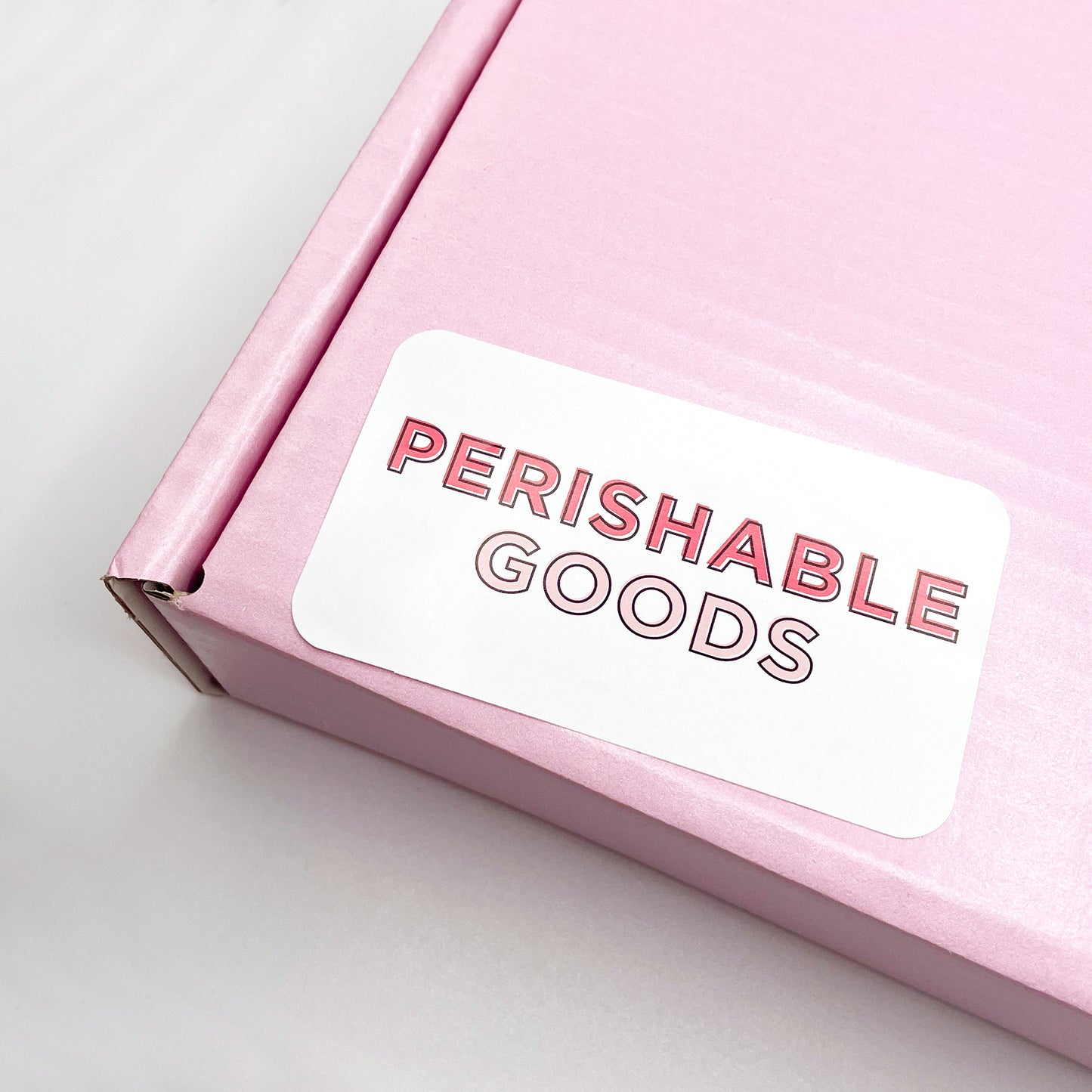 Pink Perishable Stickers - Set of Designer Bakery Labels (87mm x 43mm ...
