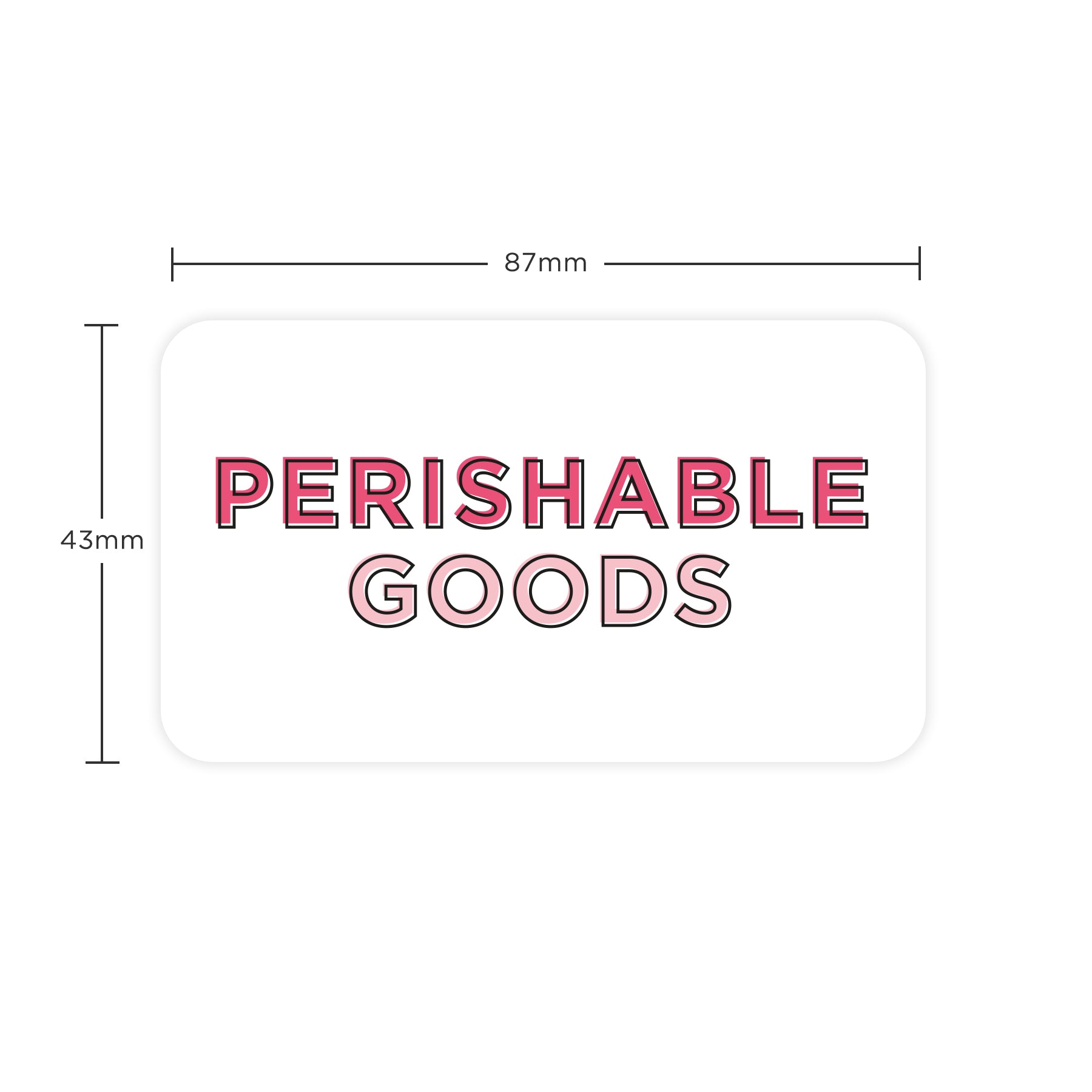 Pink Perishable Stickers - Set of Designer Bakery Labels (87mm x 43mm ...