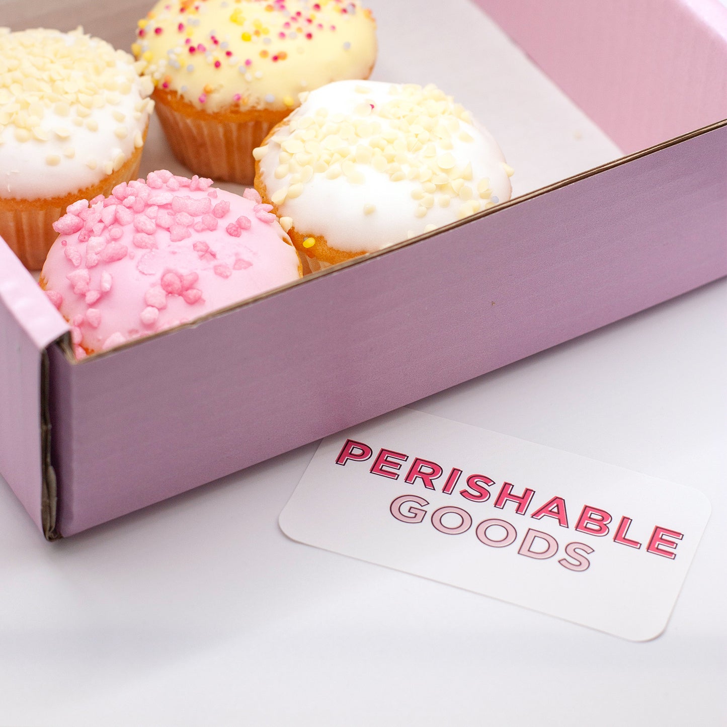 Pink Perishable Stickers - Set of Designer Bakery Labels (87mm x 43mm ...