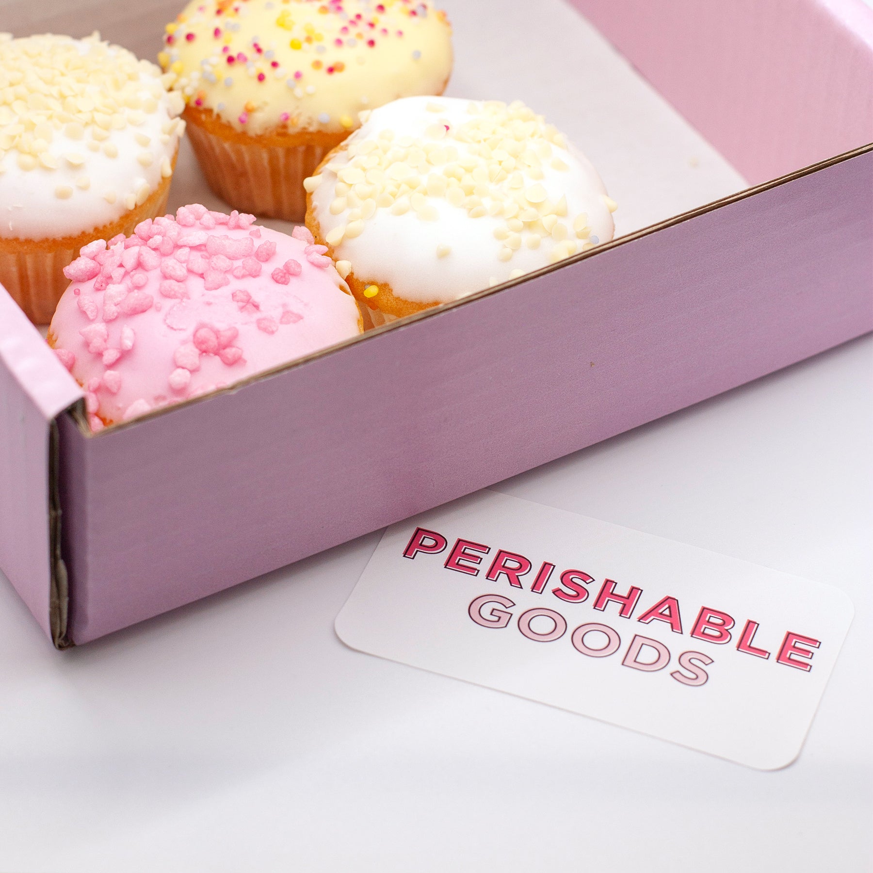 Pink Perishable Stickers - Set of Designer Bakery Labels (87mm x 43mm ...