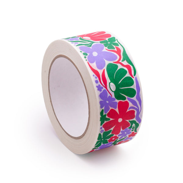 Paper Packing Tape, Eco tape Printed Decorative Spring print, 50 metres length, 48mm width