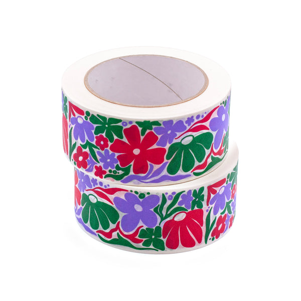Paper Packing Tape, Eco tape Printed Decorative Spring print, 50 metres length, 48mm width