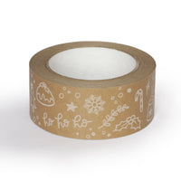 Christmas Packing Tape, Recycled Paper Christmas print, 50 metres length, 48mm width