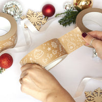 Christmas Packing Tape, Recycled Paper Christmas print, 50 metres length, 48mm width