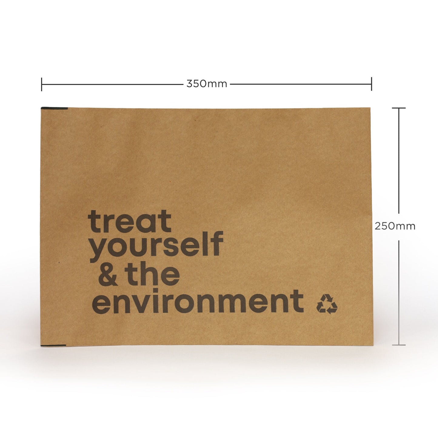 Paper mailing bags printed Kraft Paper Recyclable, gusseted 350mmx250mm