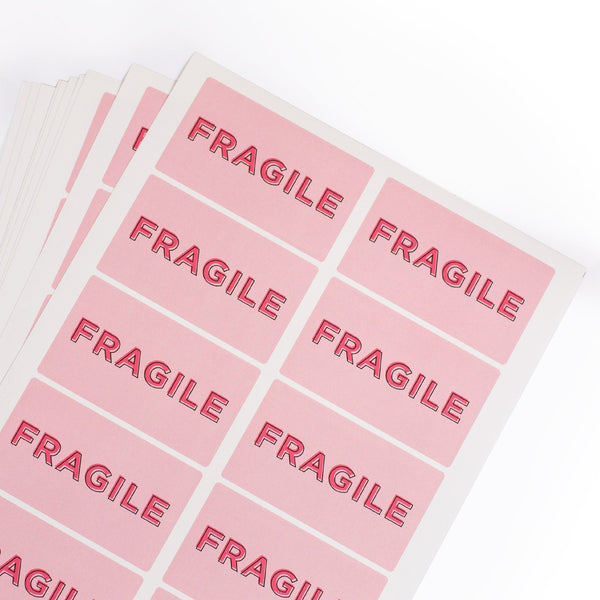 Stickers Pink fragile 87mm x 43mm