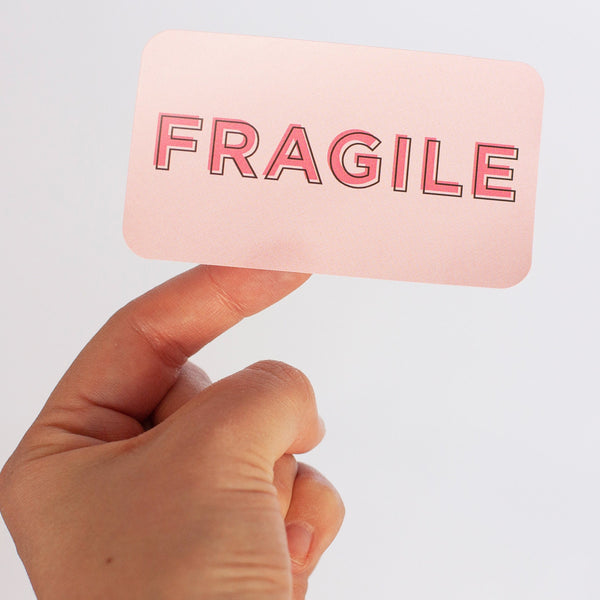 Stickers Pink fragile 87mm x 43mm