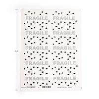 Fragile packing Stickers Black Polka Dot Rectangular 87mm x 49mm