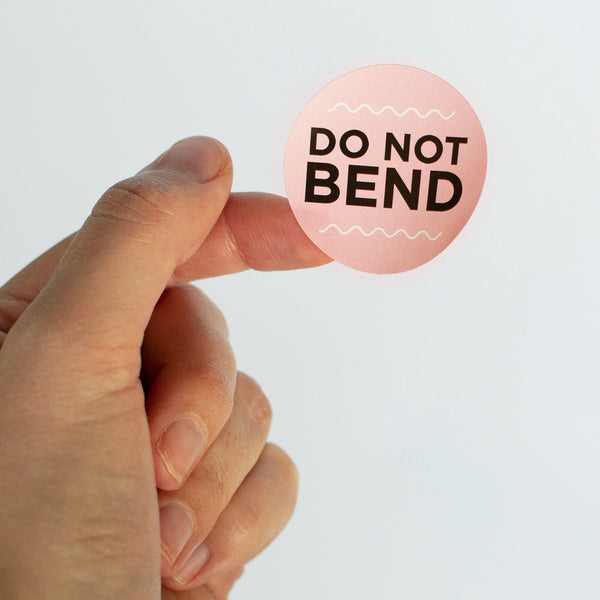 Stickers Pink do not bend 38mm x 38mm