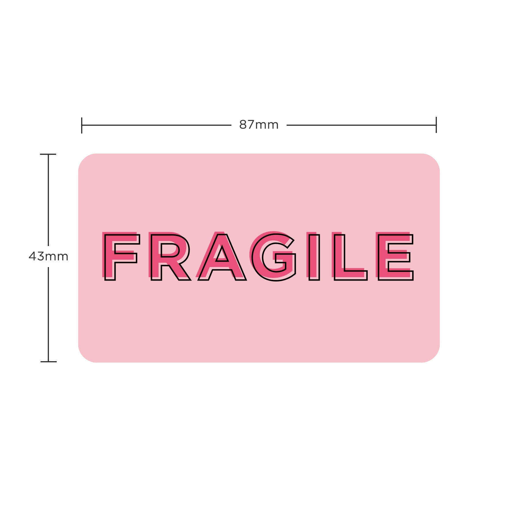 Pink Fragile Sticker Pink Fragile Stickers - Pack of 100 – PackPlan