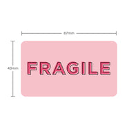 Stickers Pink fragile 87mm x 43mm