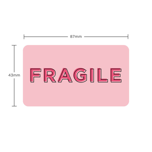 Stickers Pink fragile 87mm x 43mm