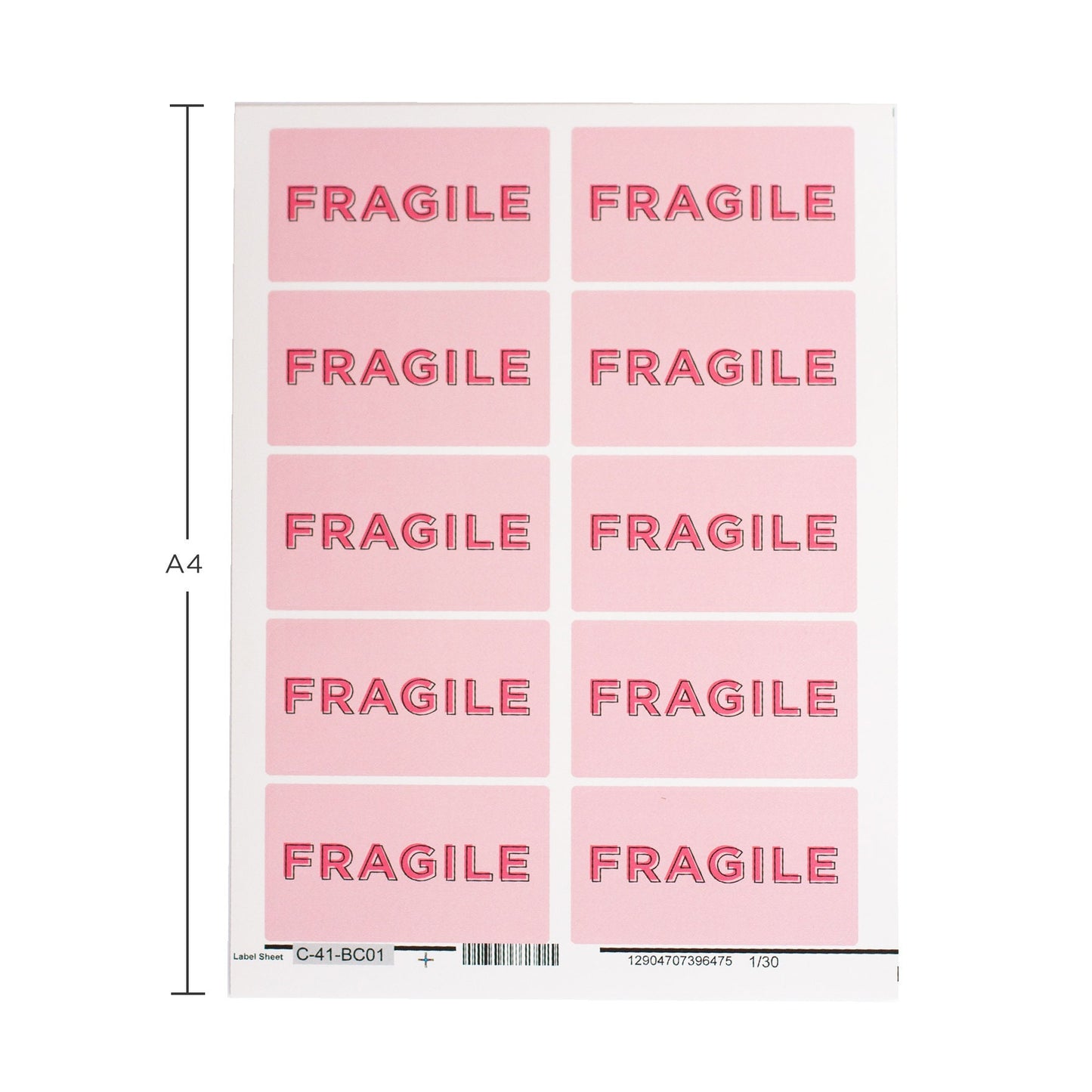Stickers Pink fragile 87mm x 43mm