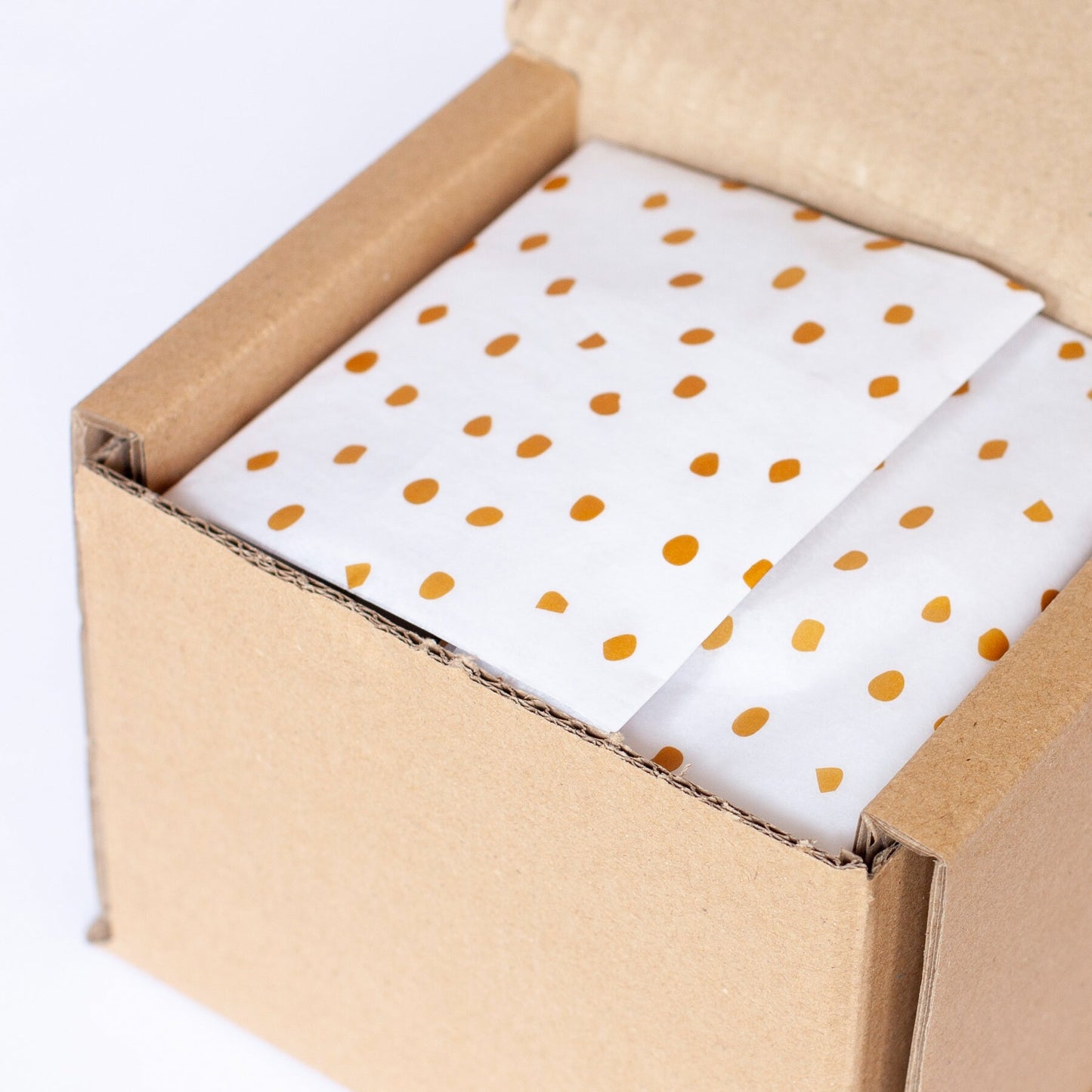 Tissue Paper gold polka dot, 500mm x 380mm Recyclable, Compostable, Biodegradable