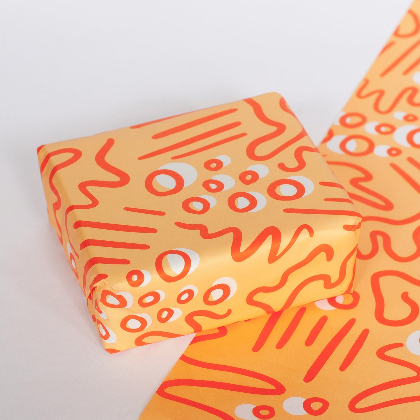 Tissue Paper Orange doodle, 500mm x 380mm Recyclable, Compostable, Biodegradable
