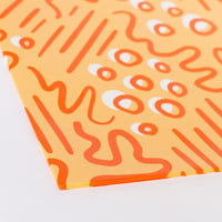Tissue Paper Orange doodle, 500mm x 380mm Recyclable, Compostable, Biodegradable