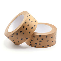 Printed paper packing tape Kraft polka dot  print, Eco packaging 50 metres in length, 48mm width