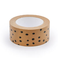 Printed paper packing tape Kraft polka dot  print, Eco packaging 50 metres in length, 48mm width