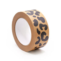 Printed packing tapes, Kraft paper leopard print, 50 metres length, 48mm width