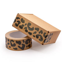 Printed packing tapes, Kraft paper leopard print, 50 metres length, 48mm width