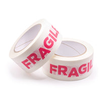 Paper packing tape Fragile print, 50m x 48mm. Recycled paper packing tape