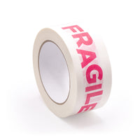 Paper packing tape Fragile print, 50m x 48mm. Recycled paper packing tape