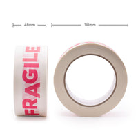 Paper packing tape Fragile print, 50m x 48mm. Recycled paper packing tape